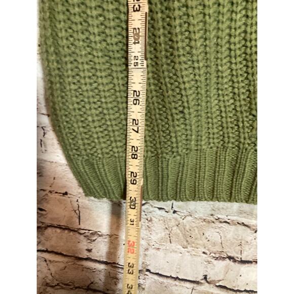 Umgee Oversized Sweater Womens Small Olive Green Chunky Knit Cowl Neck Boho - Picture 8 of 12